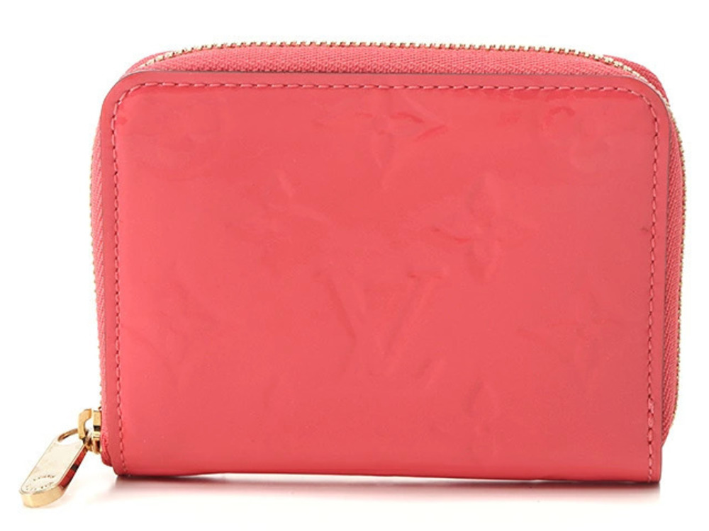 LOUIS VUITTON Zippy Wallet Coin Vernis Rose Pink Rich